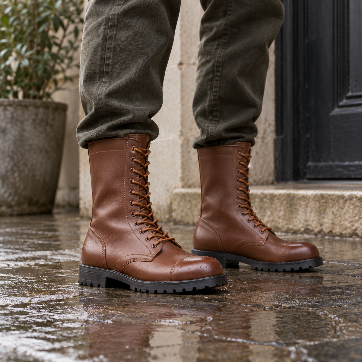516 High Aviator Boots - Brown