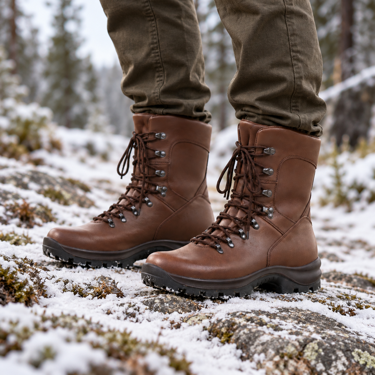 Military Boots 739 Winter - Tummanruskea